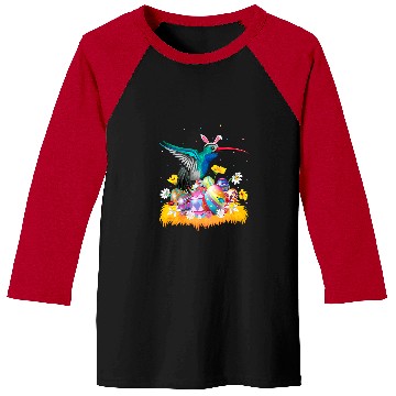 Discover Funny Easter Egg Lover Cute Hummingbird Easter Sunday Baseball Tees