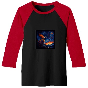 Discover Surrealism Starry Night Phoenix Bird 1 Baseball Tees