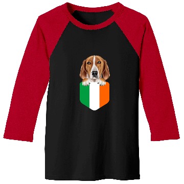 Discover Ireland Flag English Foxhound Dog In Pocket Baseball Tees