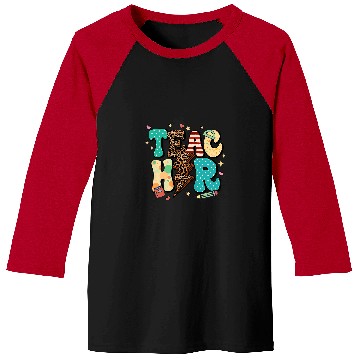 Discover Teacher Job Leopard Lighting Teacher Back To School Teacher Life Baseball Tees