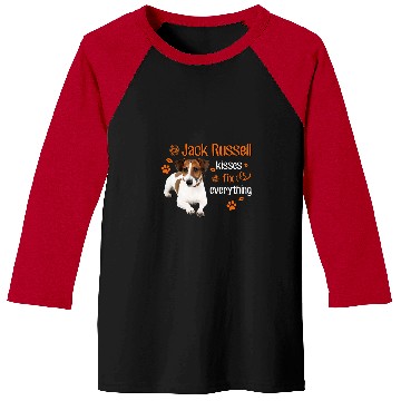 Discover Dog Jack Russell kisses fix everything Baseball Tees