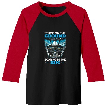 Discover Flight Simulator Aviation Console Pilot Flight Simulation 1 Baseball Tees