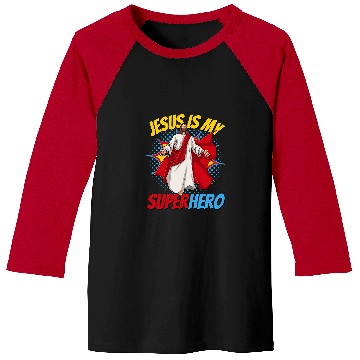 Discover Reading Book Jesus Is My Superhero Powerful Christian Comic Book Hero Reader Baseball Tees