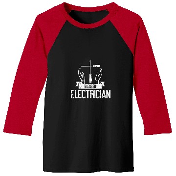 Discover Blessed Electrician Design For Lineman And Technician Baseball Tees