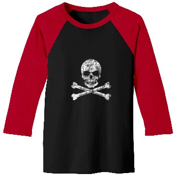 Discover Skeletons Skulls Pirate Skull And Crossbones Sea Sailor Crew Ship Treasure Skull Baseball Tees