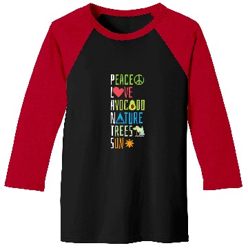 Discover Gardening Plant Peace Love Avocado Nature Trees Sun Baseball Tees