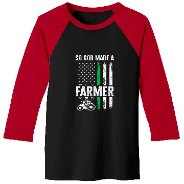 Discover Tractor driving Patriotic American Flag Tractor So God Made A Farmer Baseball Tees