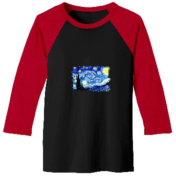 Discover Stylish vintages Art Starry Night Vincent Van Gogh Classic 2 Baseball Tees