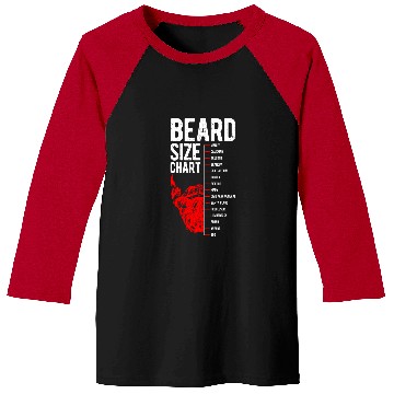 Discover Beard Size Chart Hipster Joke Caveman Trucker Hippy Baseball Tees