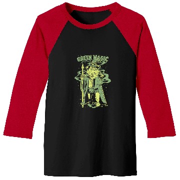 Discover Green Magic cool wizard 90s illustration Baseball Tees