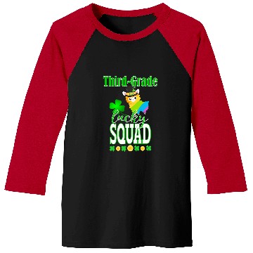 Discover St Patricks Third Grade Teacher Student Cute Llama Squad Baseball Tees
