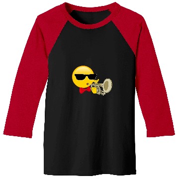 Discover Trumpet Lover Player Emoticon Band Concert Baseball Tees