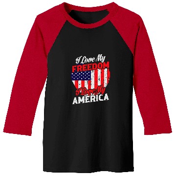 Discover I Love My Freedom I Love My America 50 Baseball Tees