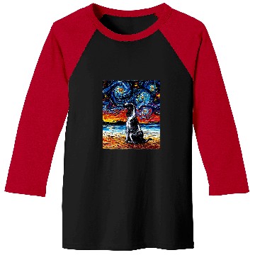 Discover English Springer Spaniel Beach Starry Night Dog Art by Aja Baseball Tees