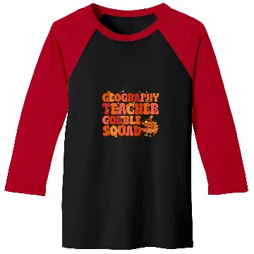 Discover geography teacher gobble squad groovy thanksgiving 1 Baseball Tees