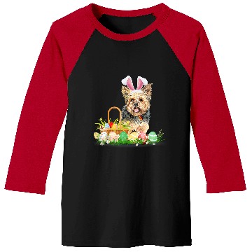 Discover Cute Yorkie Easter Day Bunny Eggs Easter Costume Baseball Tees