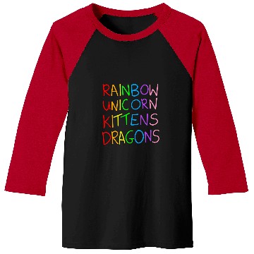 Discover Rainbow Unicorns Kittens Dragon Baseball Tees