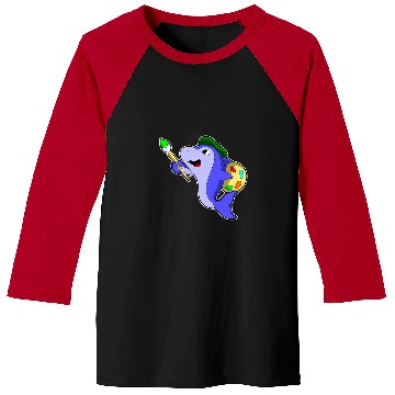 Discover Dolphin Painter Paint brush Baseball Tees