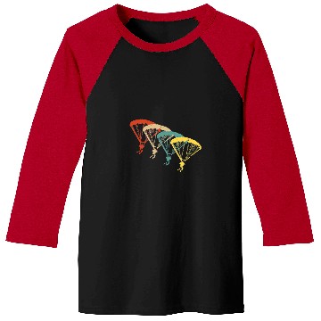 Discover Skydiving Gift Retro Skydiving Parachute Baseball Tees