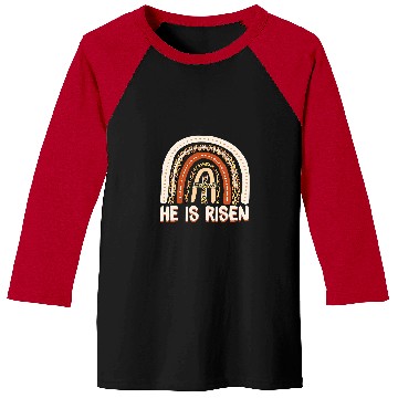 Discover Christian He Is Risen Leopard Rainbow Christian Jesus Happy Easter Day 3 Christ Baseball Tees