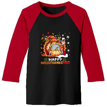 Discover Halloween Gnome Happy HalloThanksMas Thanksgiving Christmas 385 Baseball Tees