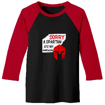 Discover Homework Spartan Student Excuses Sparta Warrior Baseball Tees