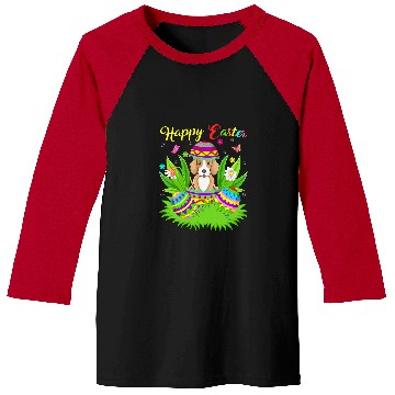 Discover Foxhound Dog Lover Floral Easter Egg Funny Foxhound Easter Baseball Tees