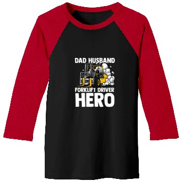 Discover Dad Husband Forklift Driver Hero Forklift Operator Vintage Baseball Tees