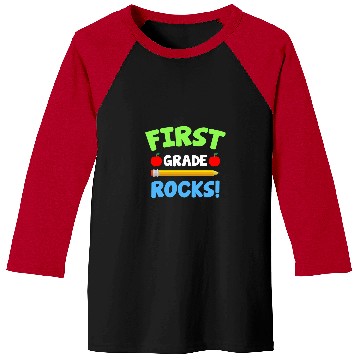Discover First Grade Rocks Cool 1st Grade Teacher Appreciation Baseball Tees