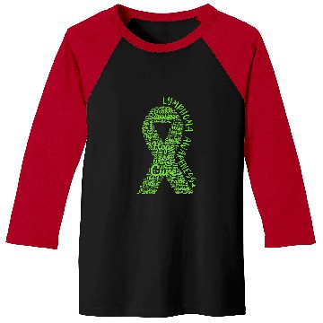 Discover Lymphoma Awareness Lime Green Ribbon With Positive Words Baseball Tees
