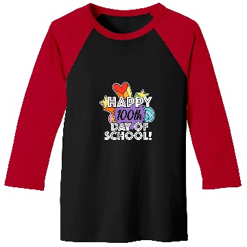 Discover Happy 100th Day of School Student or Elementary Teacher Baseball Tees