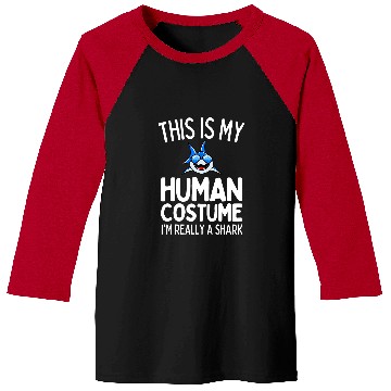 Discover This Is My Human Costume Im Really A Whale Shark Funny Baseball Tees