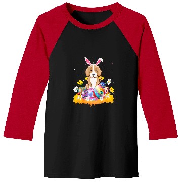 Discover Funny Easter Egg Lover Foxhound Dog Easter Sunday Baseball Tees