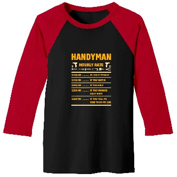 Discover Woodworking Handyman Hourly Rate Handyman Worker Carpenter Price Chart 2 Carpenter Baseball Tees