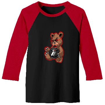 Discover Funny Bear STACKZzHOUSE BikeLife Teddy Bear W Helmet off Motorcycle Cute Bears Baseball Tees