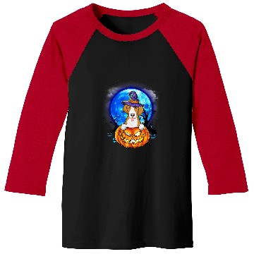 Discover Foxhound Witch Hat Pumpkin Scary Halloween Dog Lovers Baseball Tees