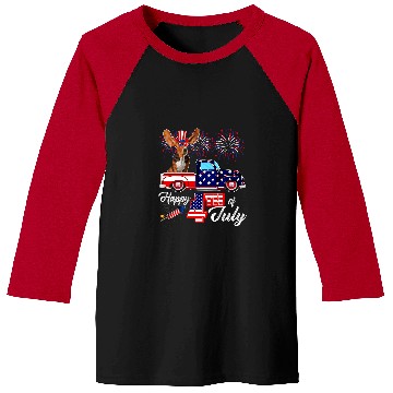 Discover Dog Basset Hound 4th Of July Basset Hound Wearing Sunglasses On Pickup Truck Baseball Tees