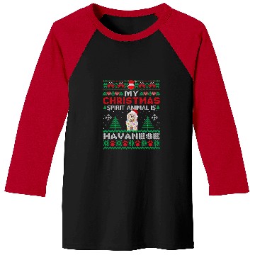 Discover Dog Havanese My Christmas Spirit Animal Is Havanese Dog Ugly Sweater Baseball Tees