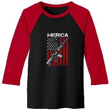 Discover MERICA Pro guns Rights 2nd Amendment AR15 USA Flag Baseball Tees