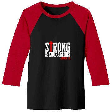 Discover Strong Courageous Joshua 19 Baseball Tees