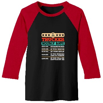 Discover Funny Trucker Hourly Rate Joke Distressed Labor Union Rate Baseball Tees