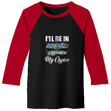 Discover Ill Be In My Office Airline Captain Funny Airplane Pilot Baseball Tees