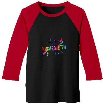 Discover Hello Kindergarten Crayons Teacher Student Back To School Baseball Tees