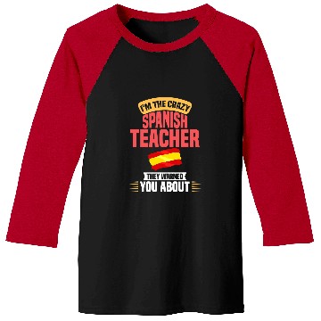 Discover Spanish Teacher Spain Flag Language Lesson Student 8 Baseball Tees