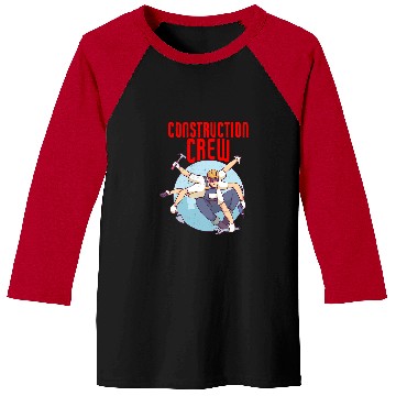 Discover Construction Crew Construction Worker Baseball Tees