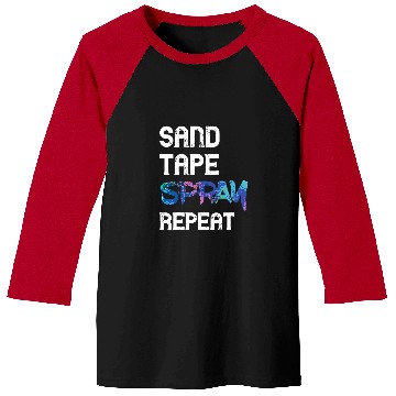 Discover Sand Tape Spray Repeat Autobody Technician Auto Body Painter Baseball Tees