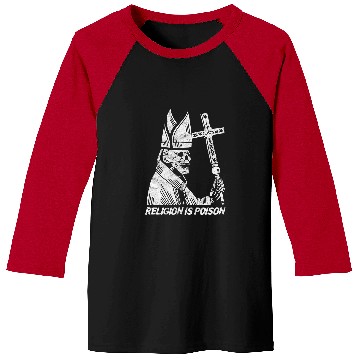 Discover Religion Is Poison Pope Gothic Horror Satan Edgy Baseball Tees