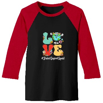 Discover Retro Love World Earth Day Student Support Squad Baseball Tees