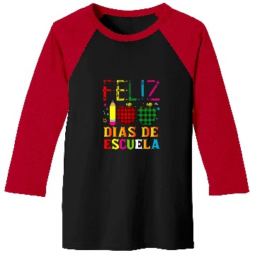 Discover Feliz 100 Dias De Escuela Spanish Teacher 100 Days School Baseball Tees