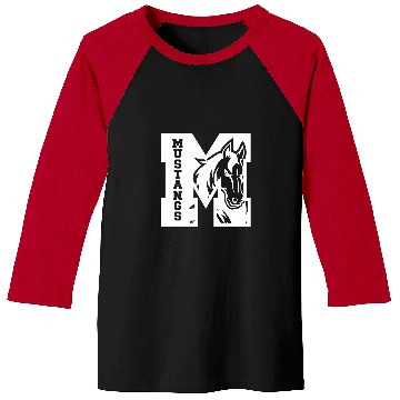 Discover Mustangs Teacher Student School Sports Fan Team Spirit Baseball Tees